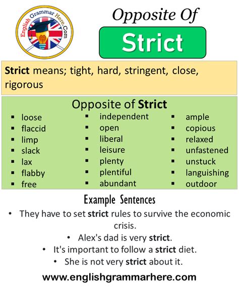 antonyms for strict